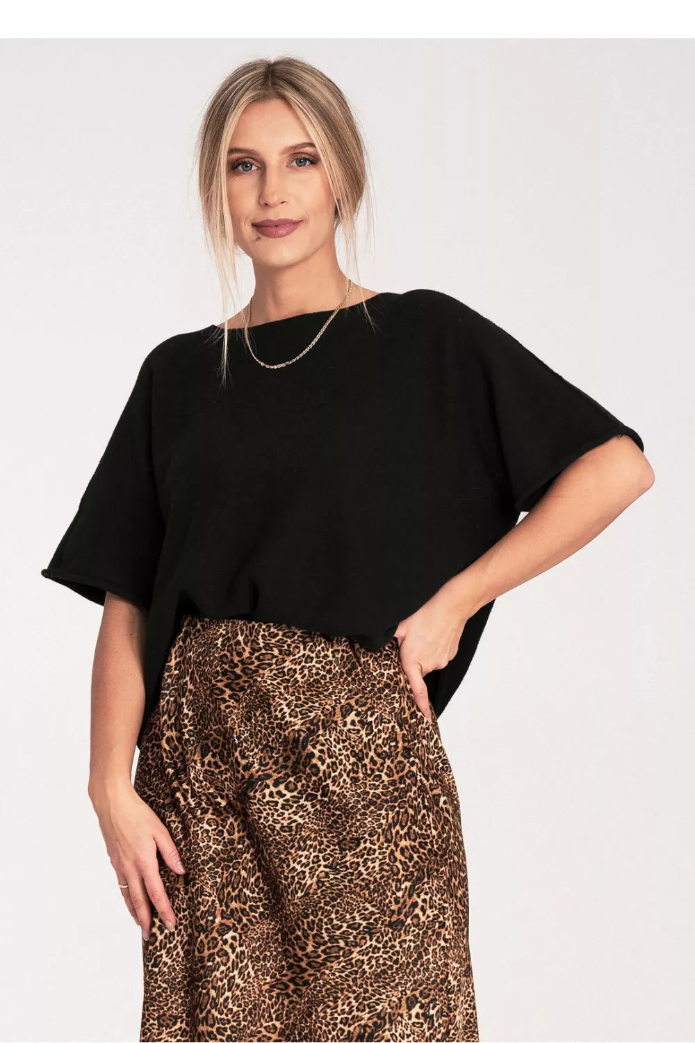 Bluzonas su plačiomis rankovėmis, modelis 217074 Figl