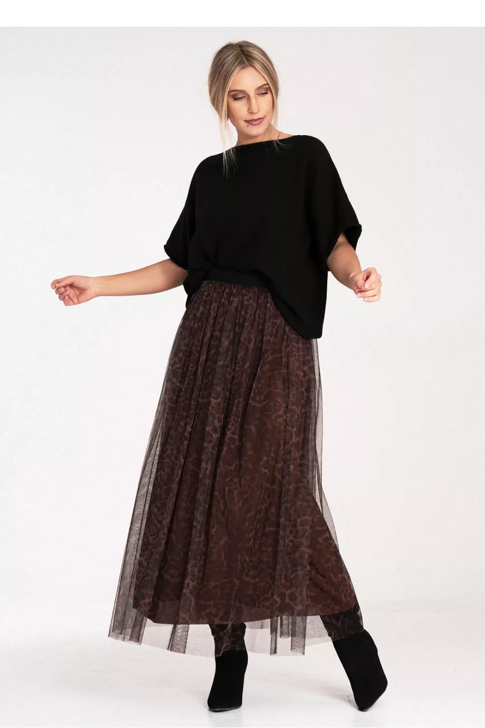 Bluzonas su plačiomis rankovėmis, modelis 217074 Figl