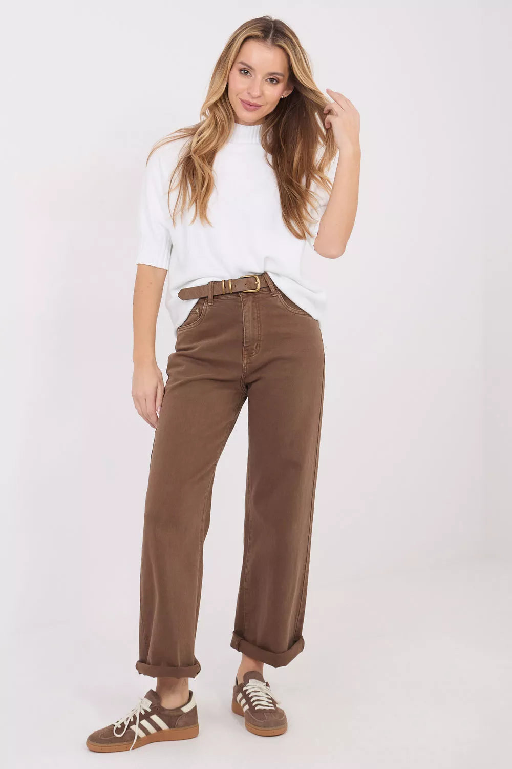 Megztinis trumpomis rankovėmis modelis 222580 Italy Moda